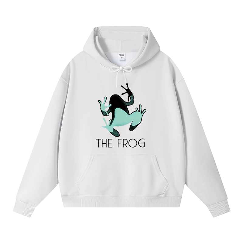 Tokyocanvas Frog Lying On Clothes Fleece Lined Hoodie