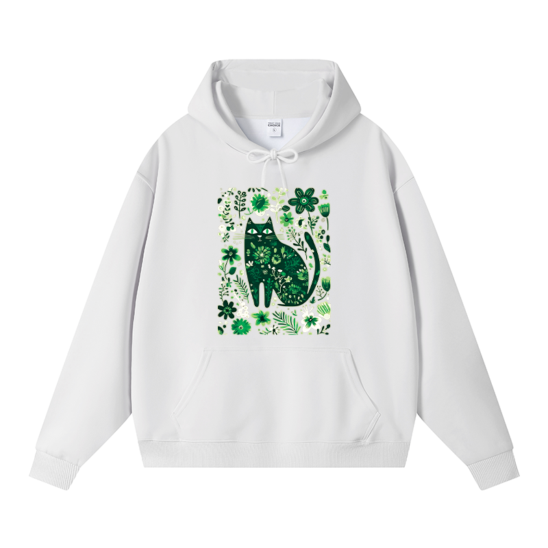 Tokyocanvas A Cat Among Flowers Fleece Lined Hoodie