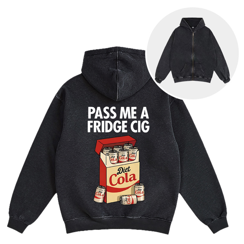 Tokyocanvas Diet Cola Cigarette Pack Washed Zip Hoodie