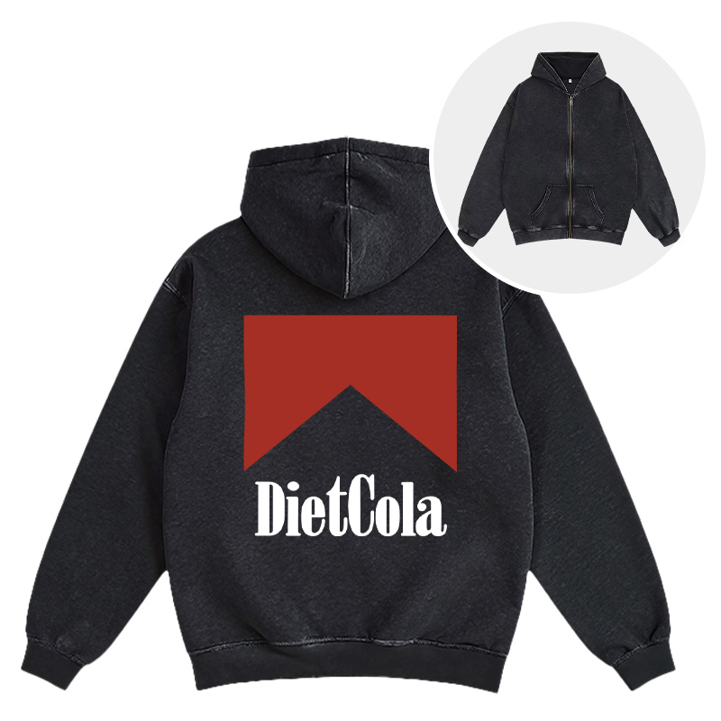 Tokyocanvas Diet Cola Marlboro Washed Zip Hoodie