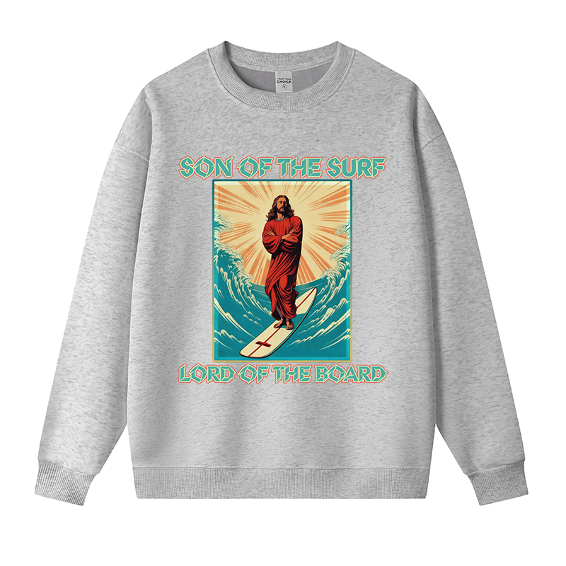Tokyocanvas Jesus Surfer Fleece Lined Sweatshirt