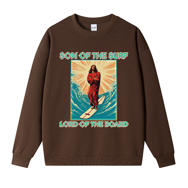 Tokyocanvas Jesus Surfer Fleece Lined Sweatshirt