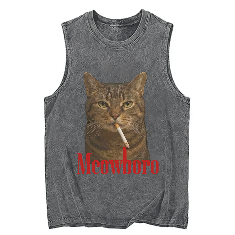 Tokyocanvas Funny Realistic Cat Meme Washed Tank