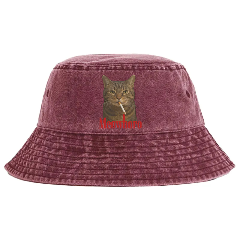 Tokyocanvas Funny Realistic Cat Meme Washed Bucket Hat