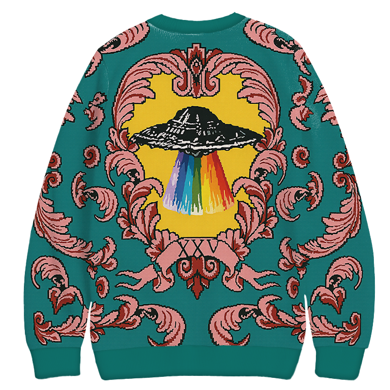 Tokyocanvas Rainbow Alien Casual Ugly Sweatshirt