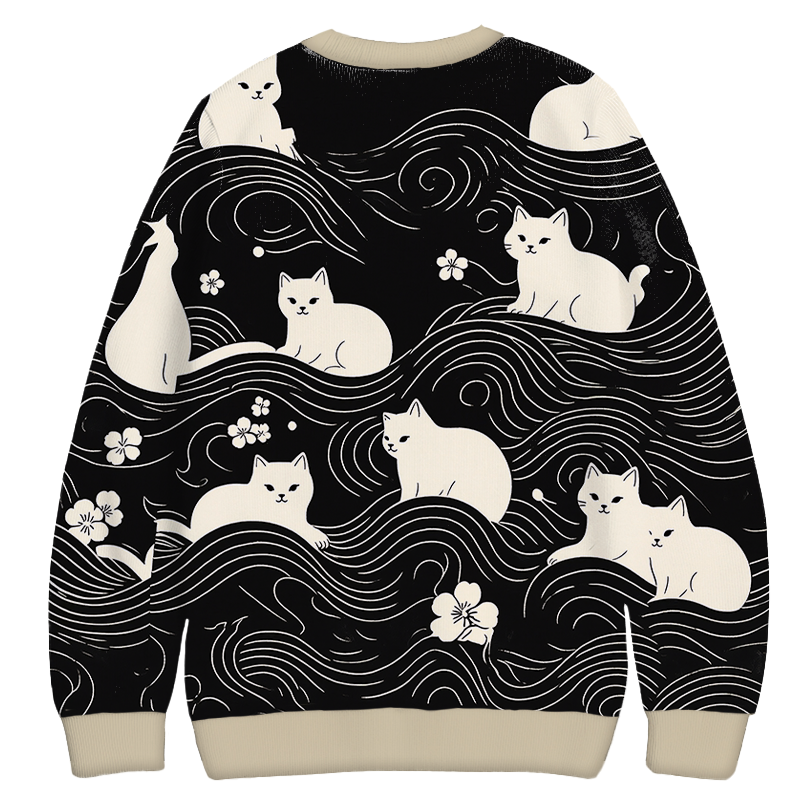 Tokyocanvas Mysterious Cats Casual Ugly Sweatshirt