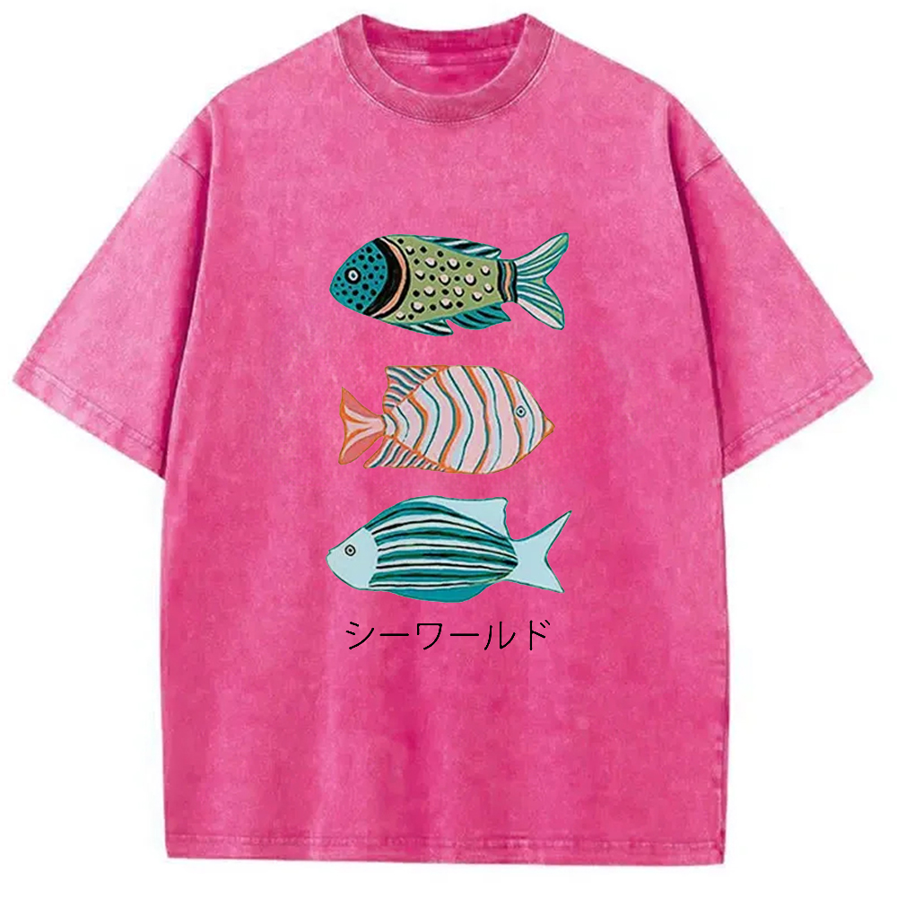 Tokyocanvas Ocean World Washed T-Shirt
