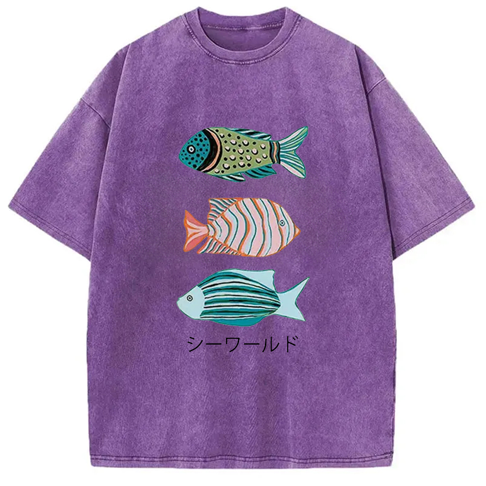 Tokyocanvas Ocean World Washed T-Shirt