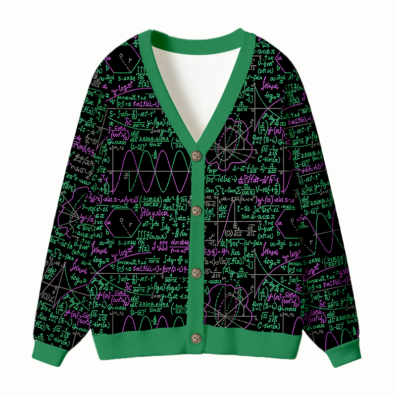 Tokyocanvas Math Function Curve Black Ugly Cardigan Sweatshirt