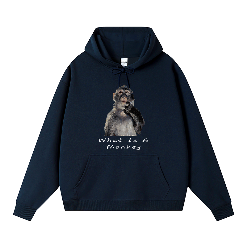 Tokyocanvas Funny Stupid Monkey Fleece Lined Hoodie