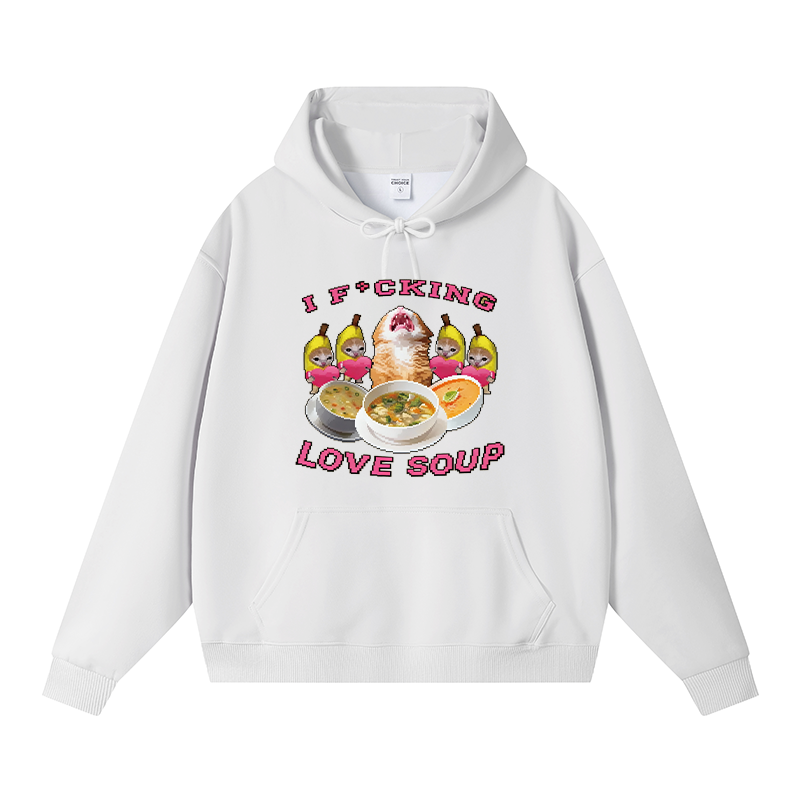 Tokyocanvas I Fxcking Love Soup Fleece Lined Hoodie