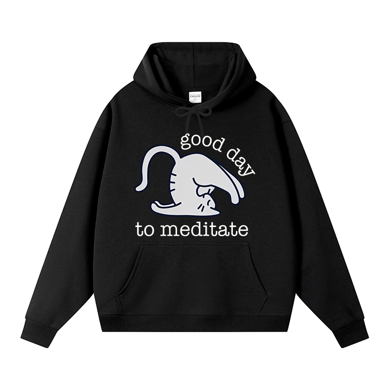 Tokyocanvas Cats Doing Yoga Fleece Lined Hoodie