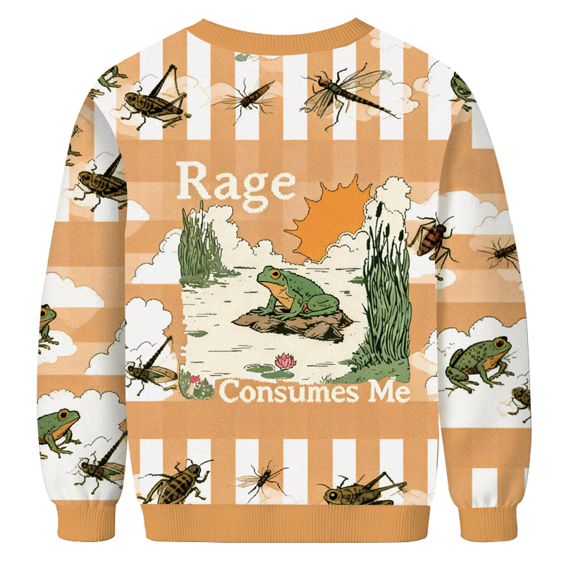Tokyocanvas Rage Consumes Me Frog Pond Casual Ugly Sweatshirt