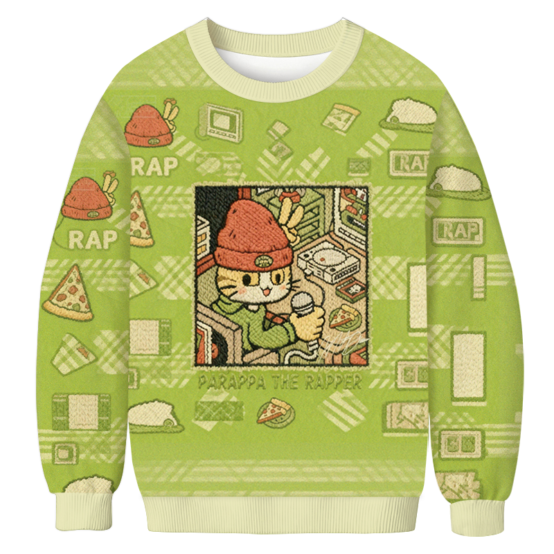 Tokyocanvas Funny Cat Play Game Casual Ugly Sweatshirt