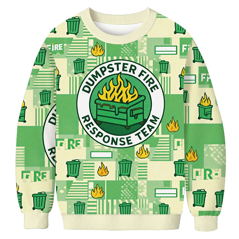 Tokyocanvas Dumpster Fire Response Team Casual Ugly Sweatshirt