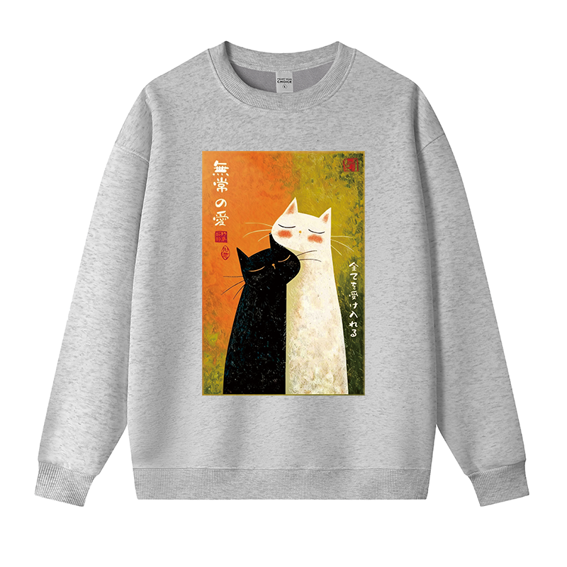 Tokyocanvas All Embraced by Transient Love Fleece Lined Sweatshirt