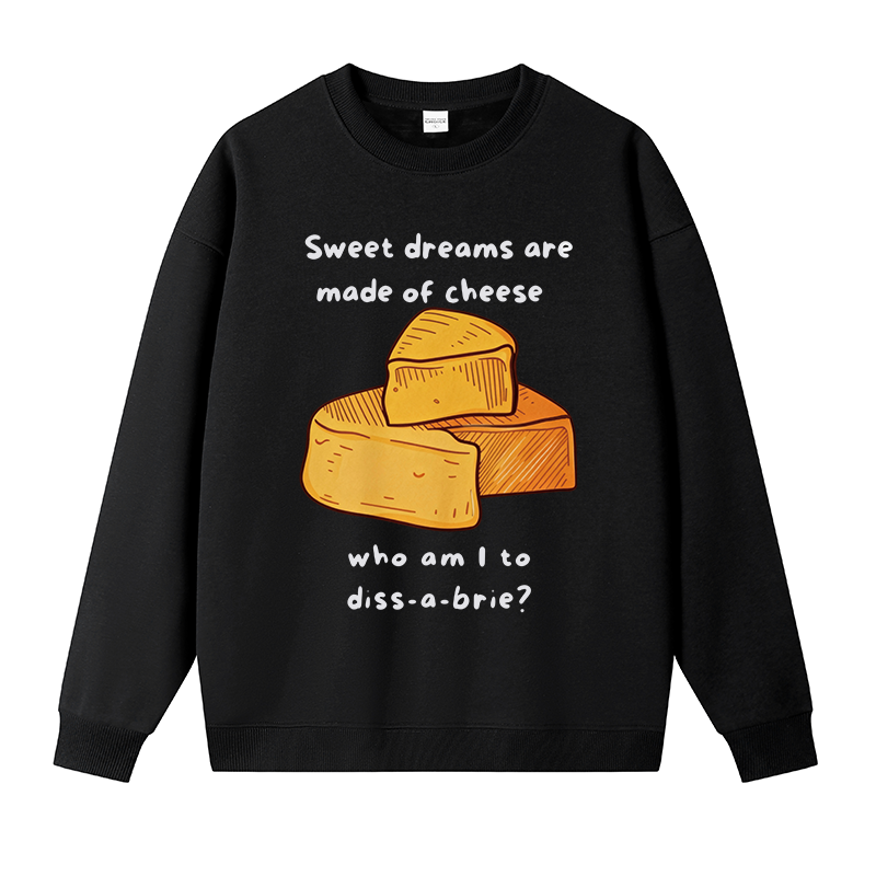 Tokyocanvas Funny Cheese Music Fleece Lined Sweatshirt