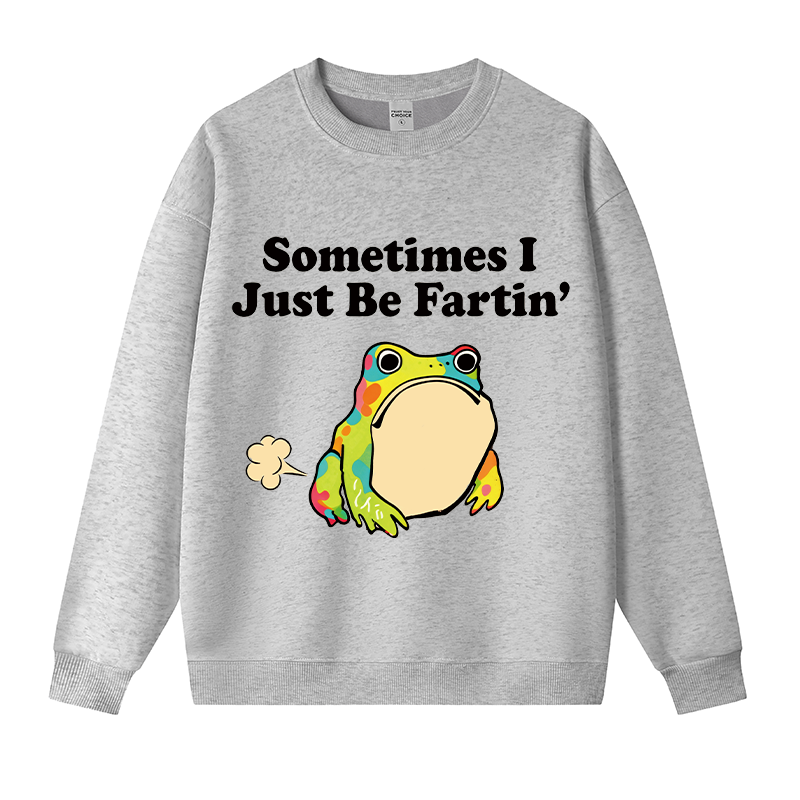 Tokyocanvas Farting Frog Fleece Lined Sweatshirt
