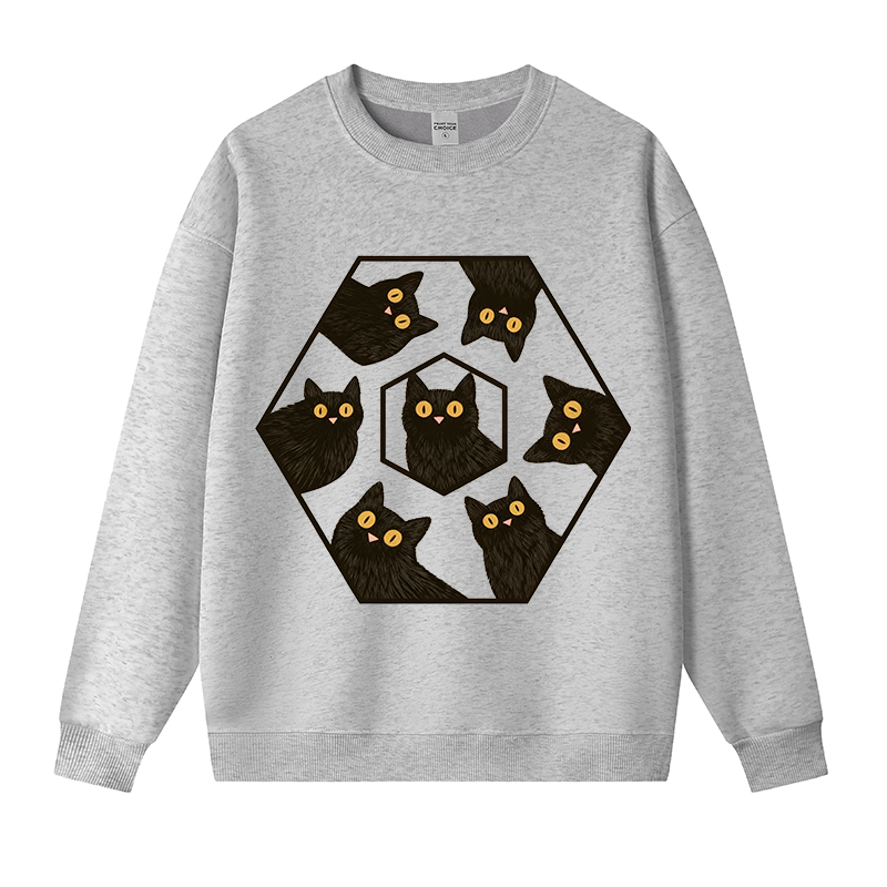 Tokyocanvas Black Cats Are Watching You Fleece Lined Sweatshirt