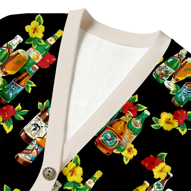 Tokyocanvas Black Beers Ugly Cardigan Sweatshirt
