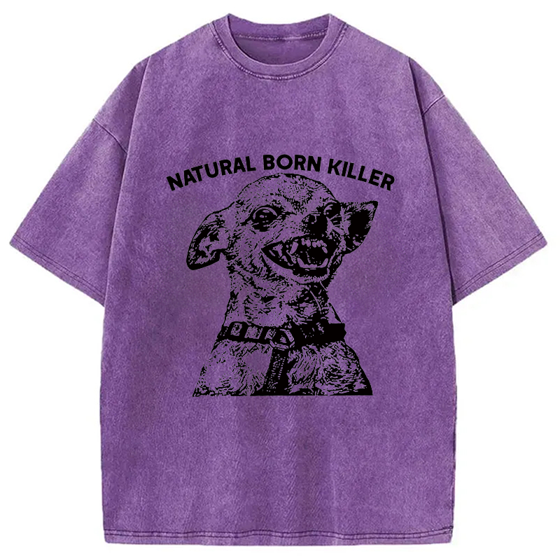 Tokyocanvas Funny Chihuahua Washed T-Shirt