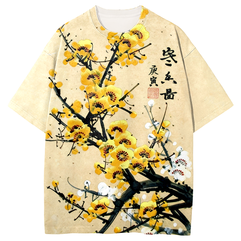 Tokyocanvas Yelllow Blossom Graphic Print T-Shirt