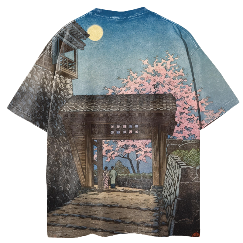 Tokyocanvas Autumn Moon Graphic Print T-Shirt