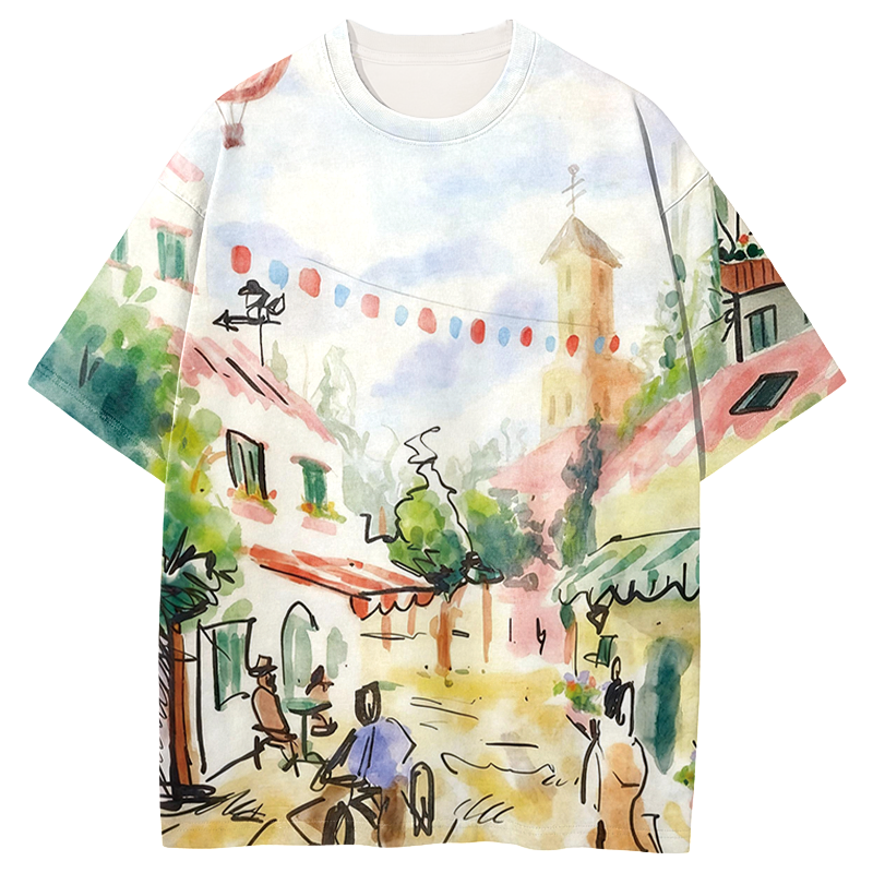 Tokyocanvas Street Scene Graphic Print T-Shirt