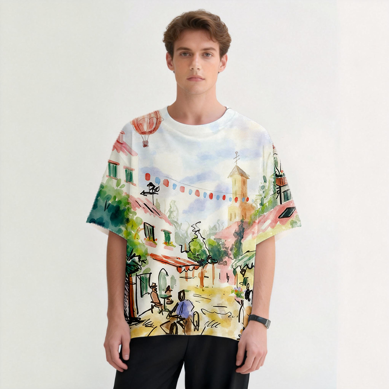 Tokyocanvas Street Scene Graphic Print T-Shirt