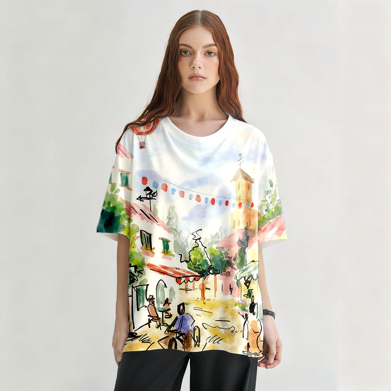 Tokyocanvas Street Scene Graphic Print T-Shirt