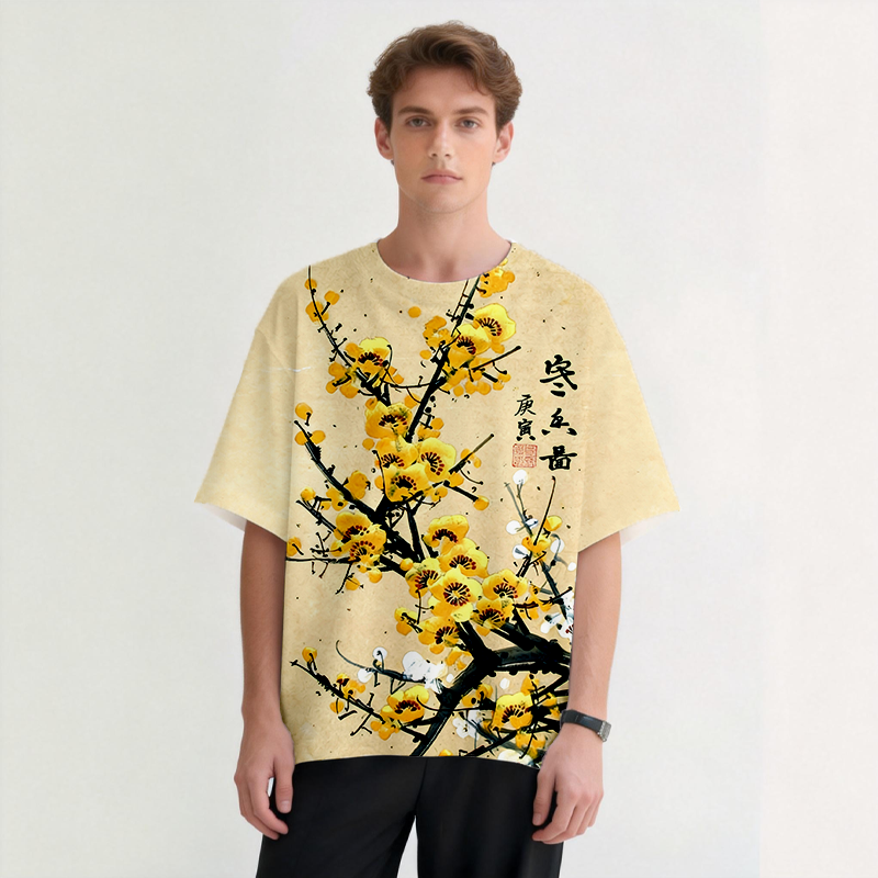 Tokyocanvas Yelllow Blossom Graphic Print T-Shirt