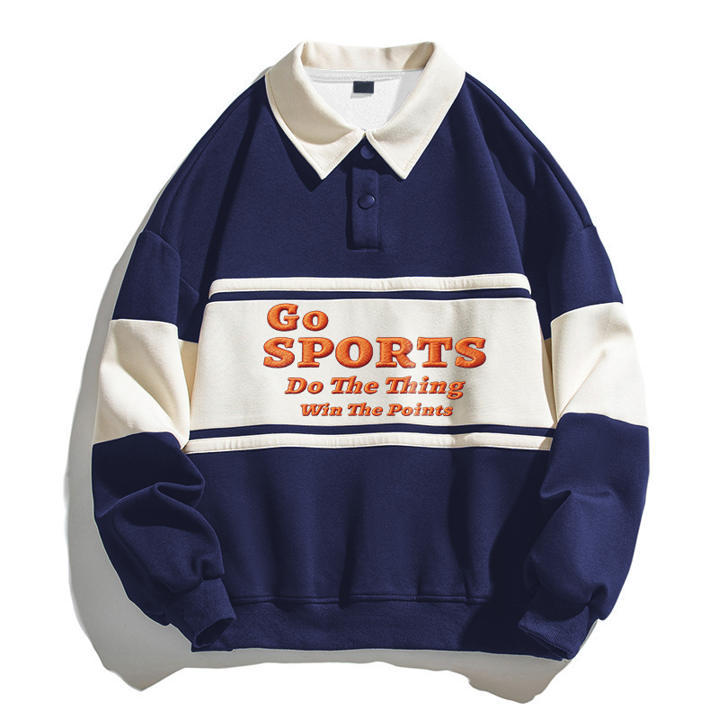 Tokyocanvas Go Sports Do Thing Win The Points Polo Embroidered Sweatshirt