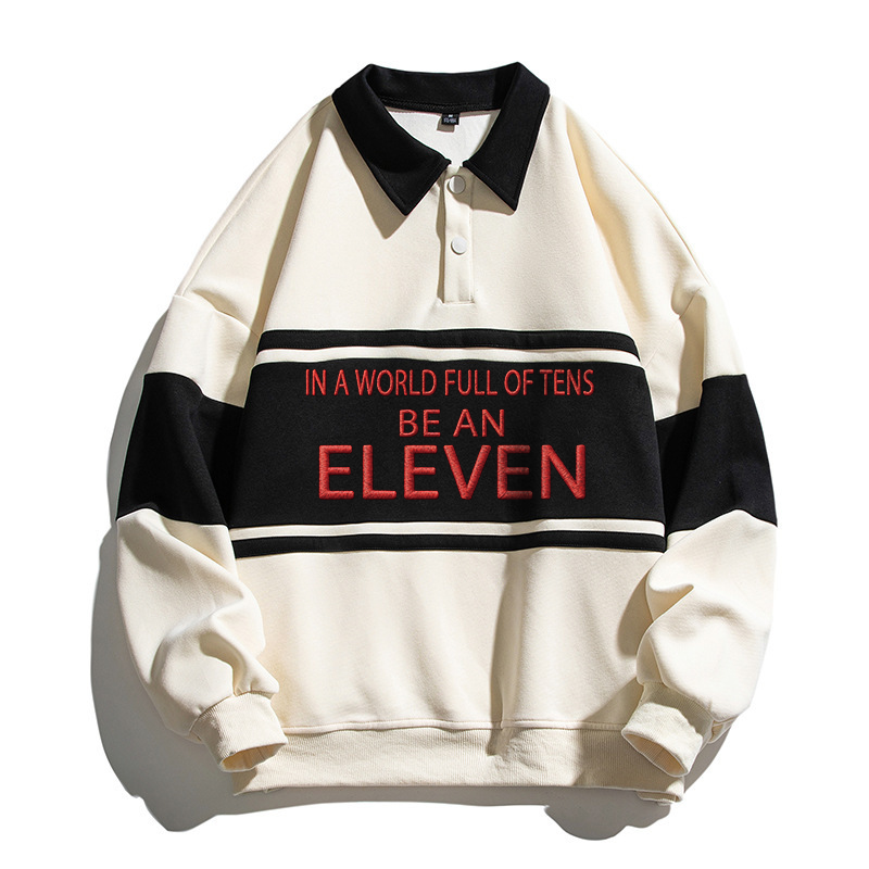 Tokyocanvas In a World Polo Embroidered Sweatshirt