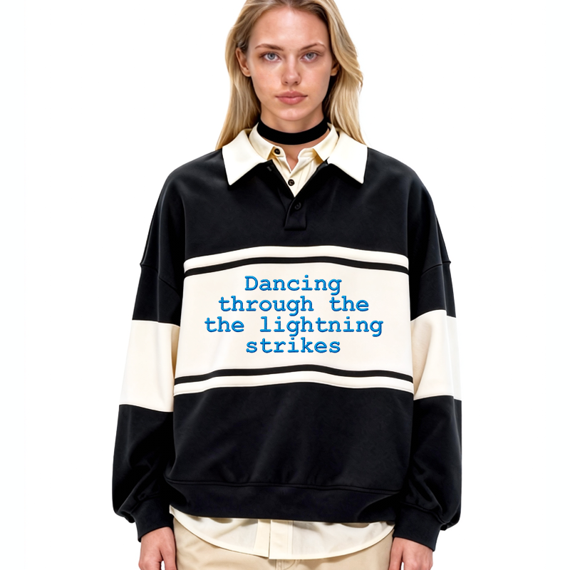 Tokyocanvas Dancing Through Polo Embroidered Sweatshirt