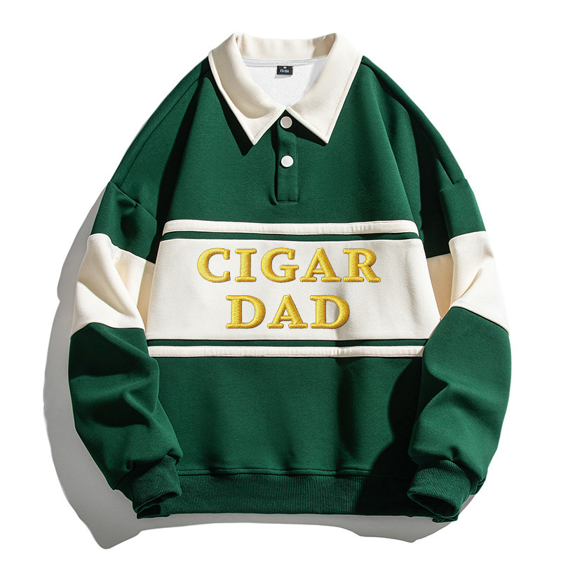 Tokyocanvas CIGAR DAD Polo Embroidered Sweatshirt