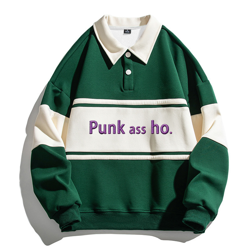 Tokyocanvas Punk Ass Ho Polo Embroidered Sweatshirt