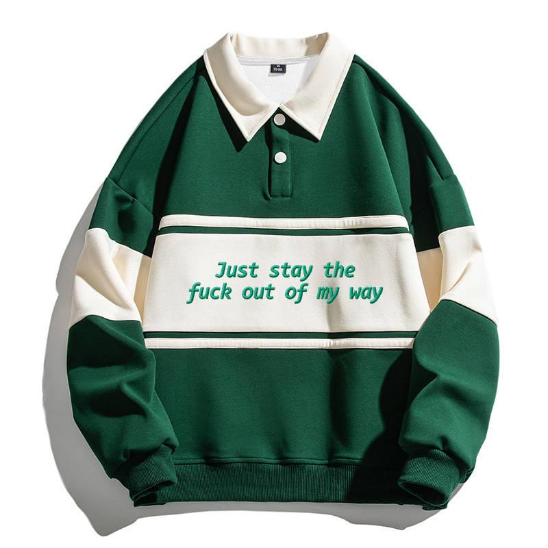 Tokyocanvas Just Stay the Fu*k out of My Way Polo Embroidered Sweatshi
