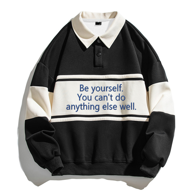 Tokyocanvas Be Yourself Polo Embroidered Sweatshirt