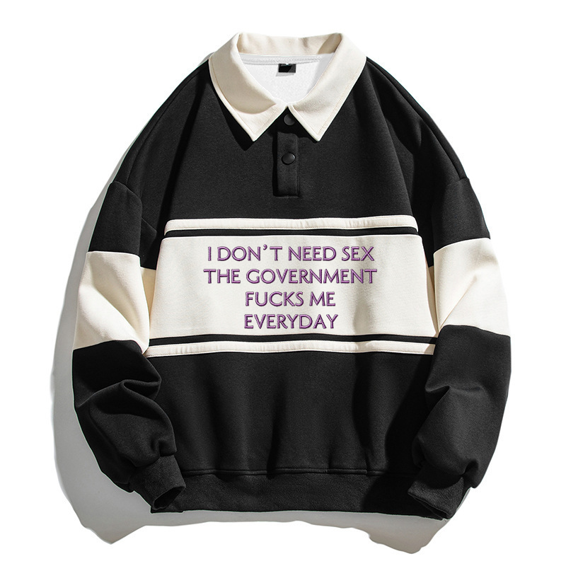 Tokyocanvas I Don't Need Polo Embroidered Sweatshirt