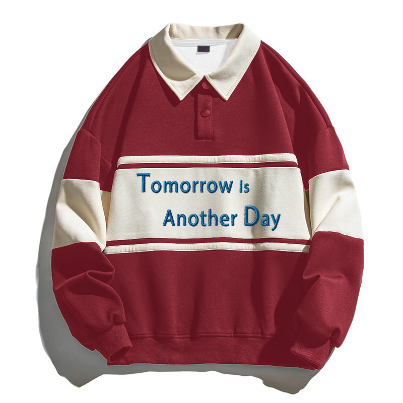 Tokyocanvas Tomorrow Is Another Day Polo Embroidered Sweatshirt