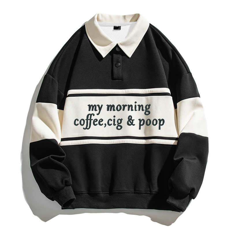 Tokyocanvas My Morning Polo Embroidered Sweatshirt