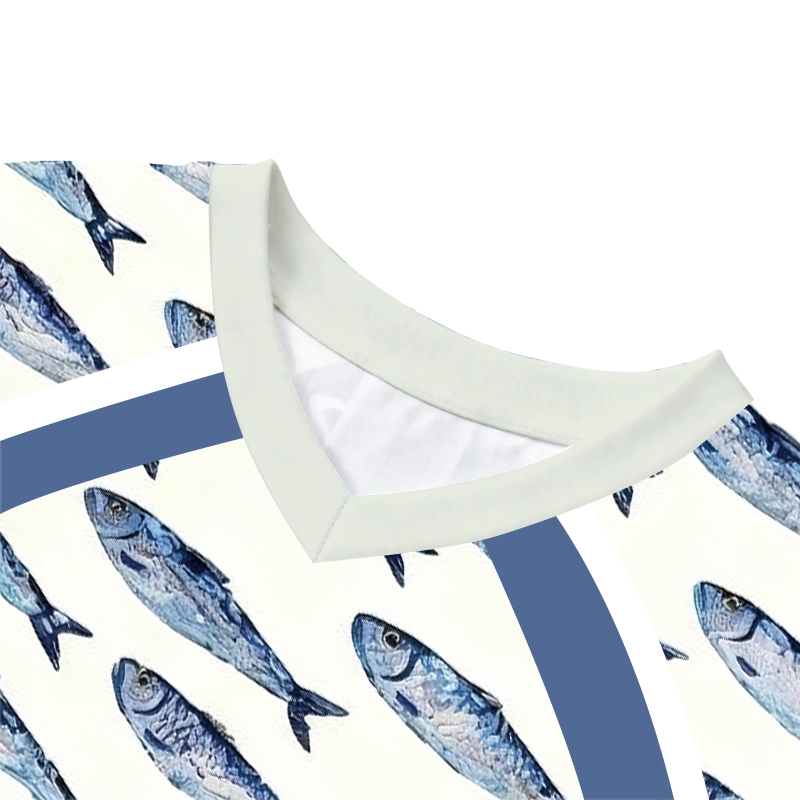 Tokyocanvas Cat and Fish Graphic Long-sleeve T-Shirt