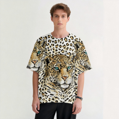 Tokyocanvas Three Leopards Graphic Print T-shirt