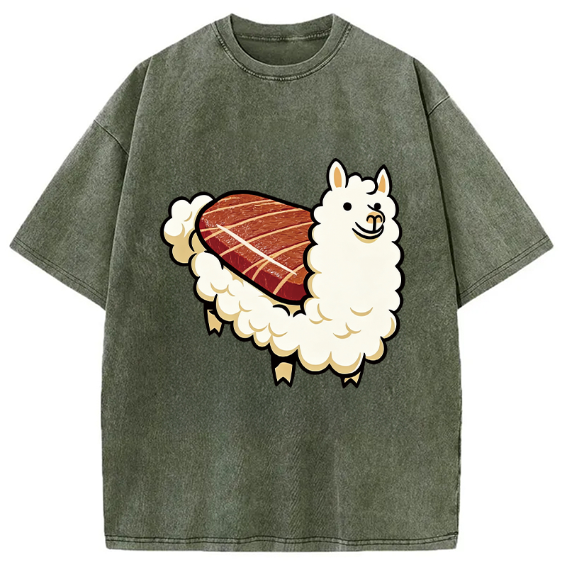 Tokyocanvas Alpaca Sushi Washed T-Shirt