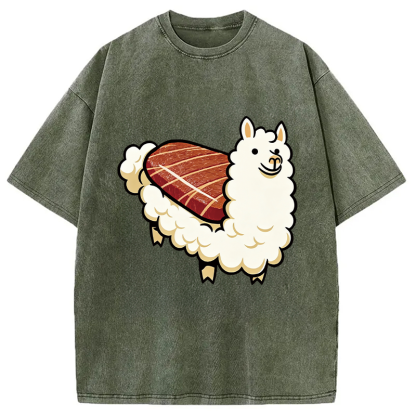 Tokyocanvas Alpaca Sushi Washed T-Shirt