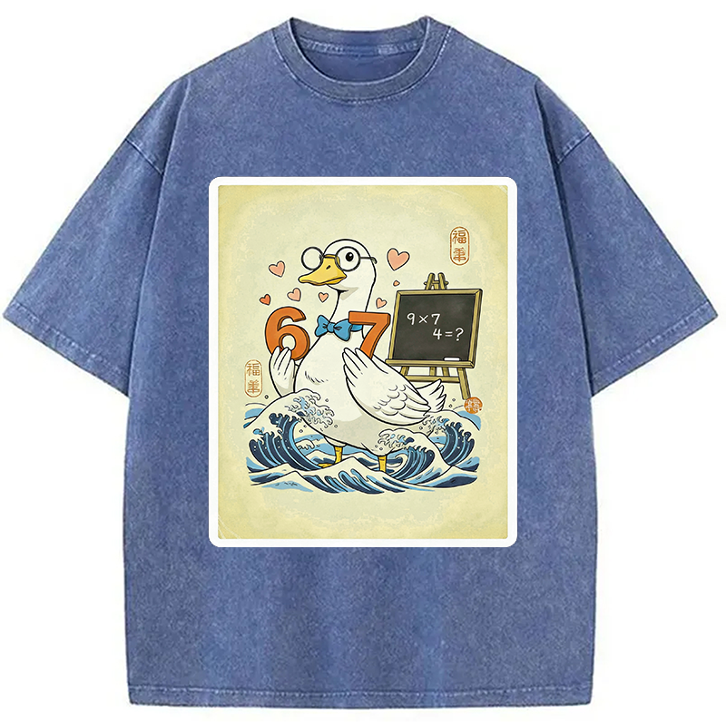 Tokyocanvas Japanese Goose Teacher 6 7 Meme Washed T-Shirt