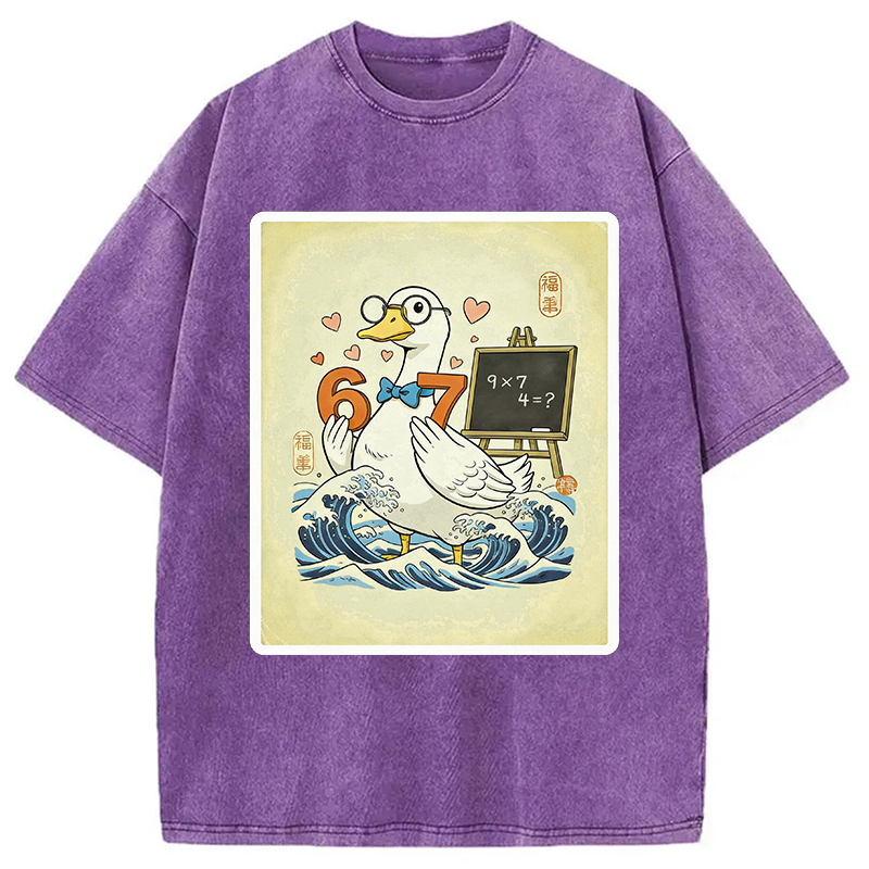 Tokyocanvas Japanese Goose Teacher 6 7 Meme Washed T-Shirt