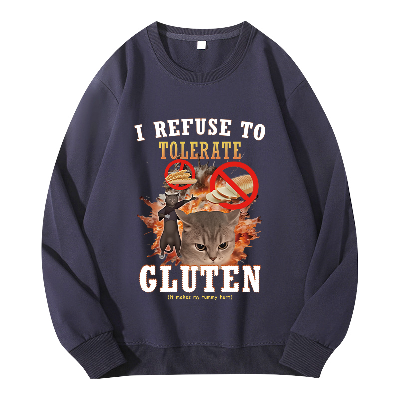 Tokyocanvas I Refuse to Tolerate Gluten Classic Sweatshirt