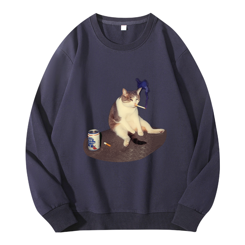 Tokyocanvas Cat Smoking Meme Classic Sweatshirt