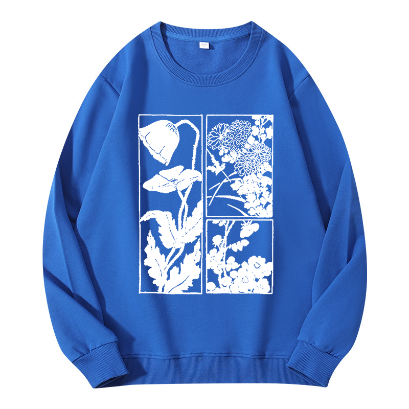 Tokyocanvas Woodcut Flowers Classic Sweatshirt